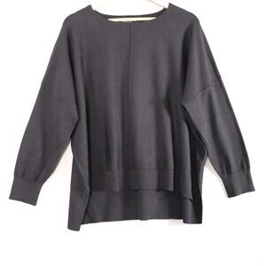 Adrianna Papell Black Oversized Pullover Sweater Women’s XL Minimalist Boxy